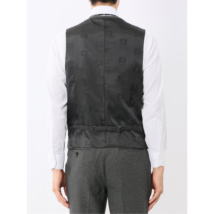 トラベストストレッチ スリムフィット 2ボタン3ピーススーツ 千鳥グレー | TAKA-Q MEN | 詳細画像12 