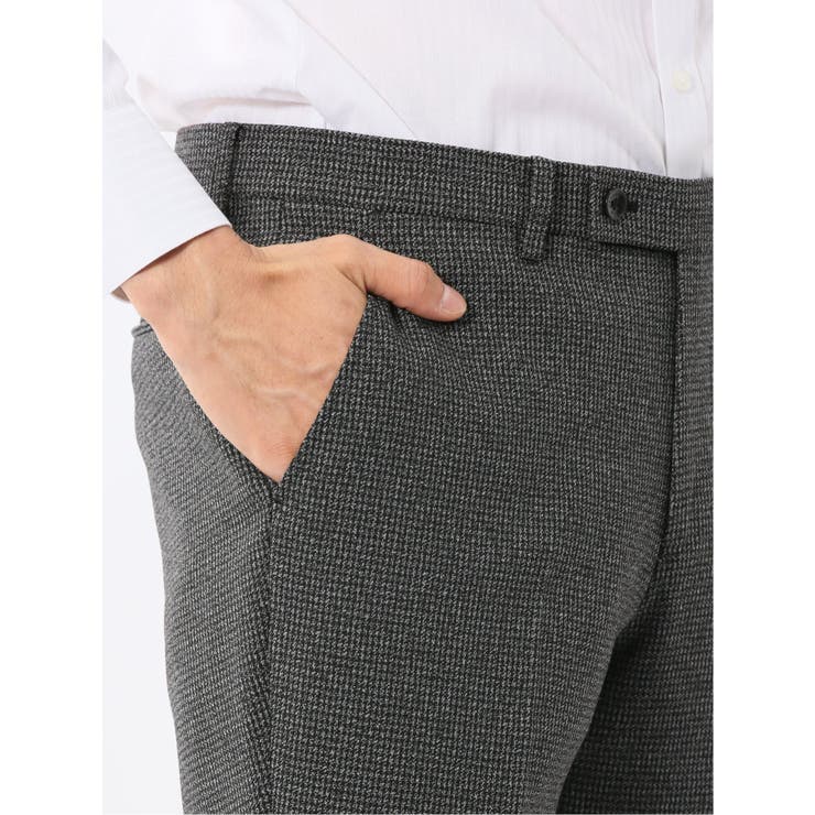 トラベストストレッチ スリムフィット 2ボタン3ピーススーツ 千鳥グレー | TAKA-Q MEN | 詳細画像15 