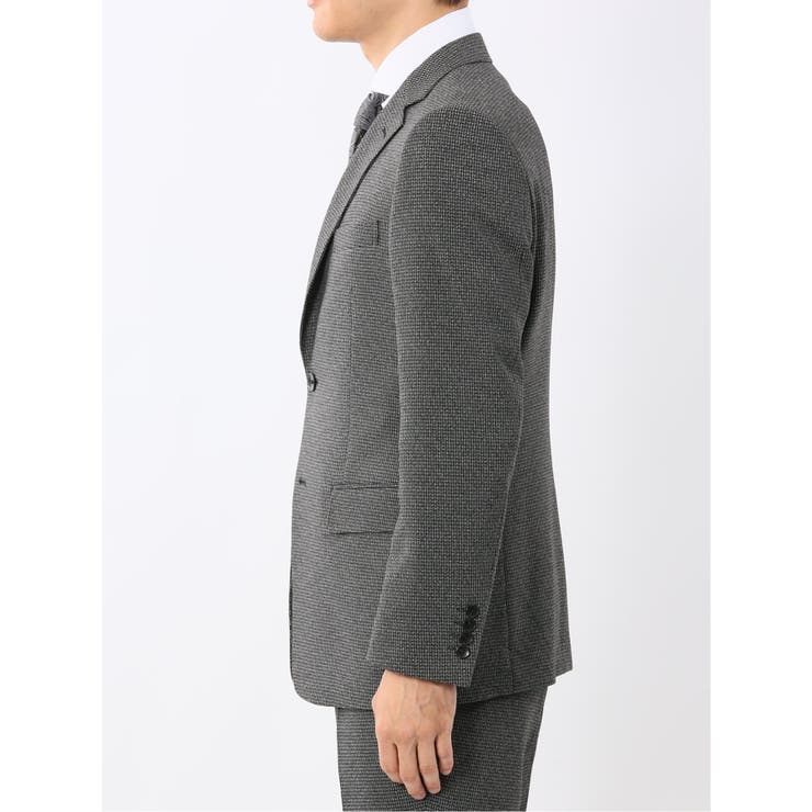 トラベストストレッチ スリムフィット 2ボタン3ピーススーツ 千鳥グレー | TAKA-Q MEN | 詳細画像5 