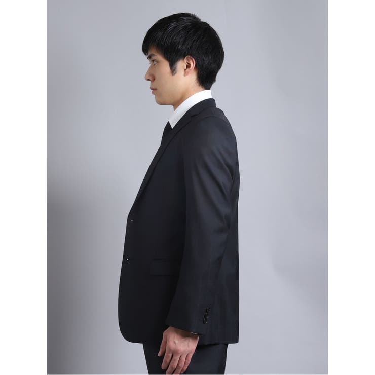 光沢ストレッチ スリムフィット2ボタン3ピーススーツ シャドーチェック