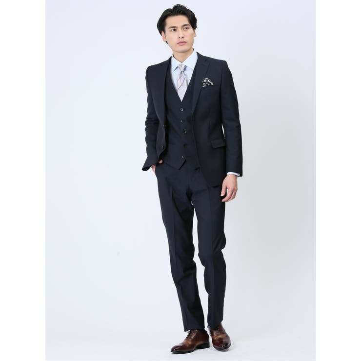 ESCADA✨高級スーツ 超光沢ストレッチ スリムフィット 2ボタン3ピーススーツ