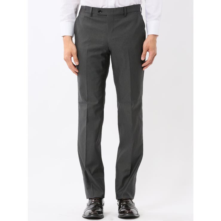 光沢ウール混ストレッチ スリムフィット 2ボタン2ピーススーツ | TAKA-Q MEN | 詳細画像12 