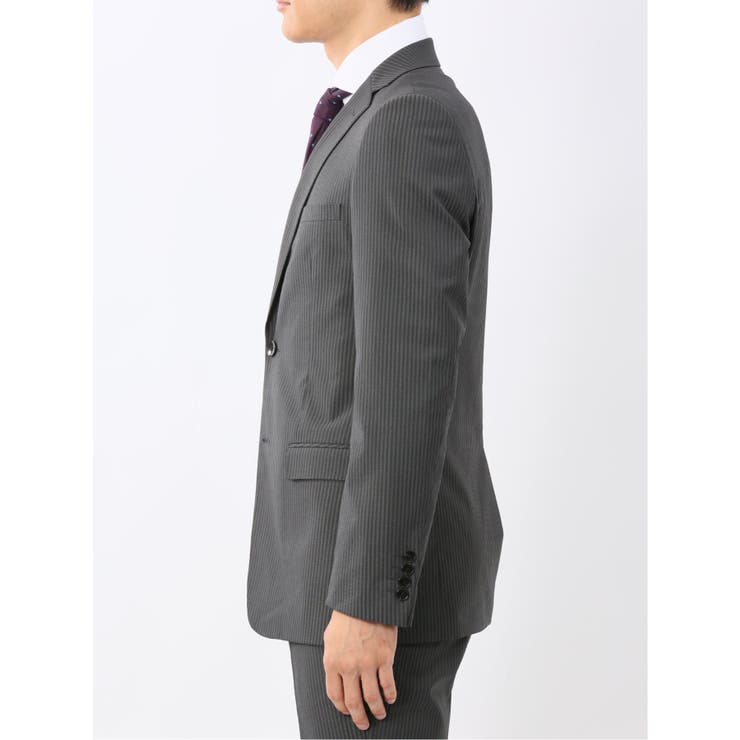 光沢ウール混ストレッチ スリムフィット 2ボタン2ピーススーツ | TAKA-Q MEN | 詳細画像6 