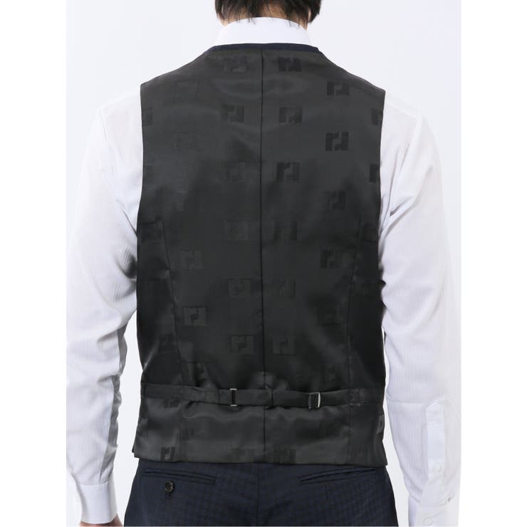 超光沢ウール混ストレッチ スリムフィット 2ボタン3ピーススーツ | TAKA-Q MEN | 詳細画像10 