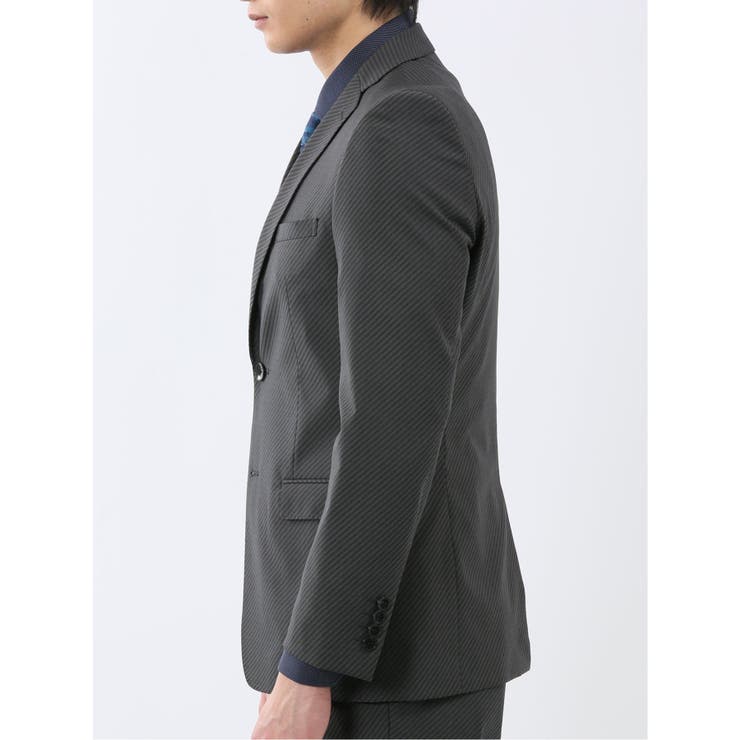 超光沢ウール混ストレッチ スリムフィット 2ボタン3ピーススーツ | TAKA-Q MEN | 詳細画像5 