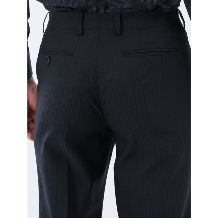 超光沢ウール混ストレッチ スリムフィット 2ボタン3ピーススーツ | TAKA-Q MEN | 詳細画像15 