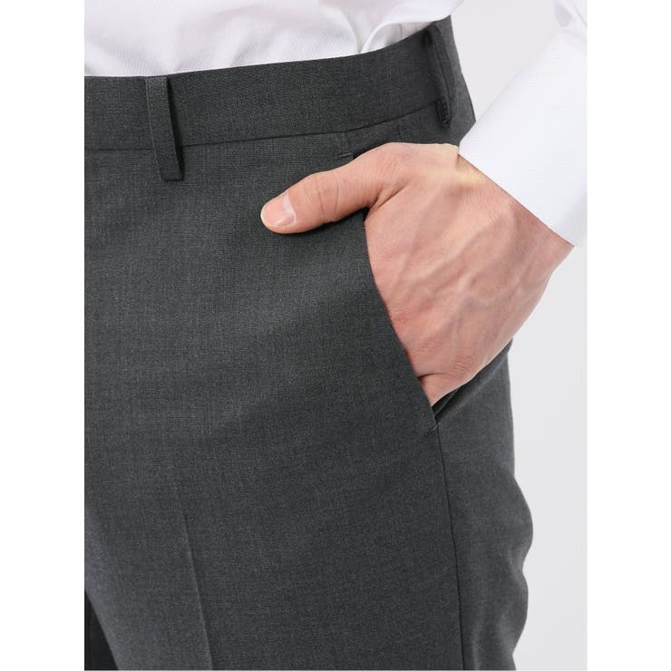 SUPER140'S レギュラーフィット 2ボタン 2ピース スーツ グレー | TAKA-Q MEN | 詳細画像13 