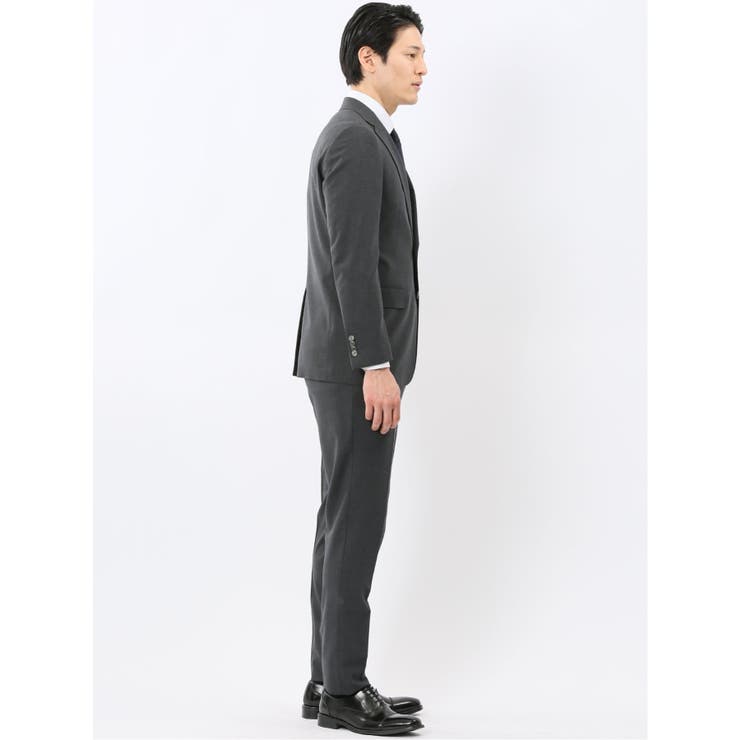 SUPER140'S レギュラーフィット 2ボタン 2ピース スーツ グレー | TAKA-Q MEN | 詳細画像4 