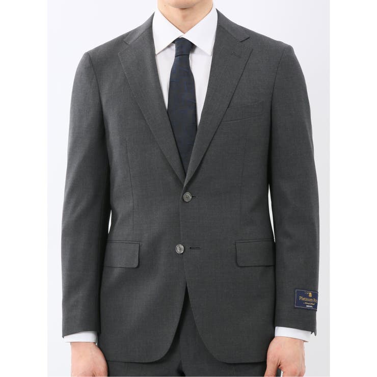 SUPER140'S レギュラーフィット 2ボタン 2ピース スーツ グレー | TAKA-Q MEN | 詳細画像5 