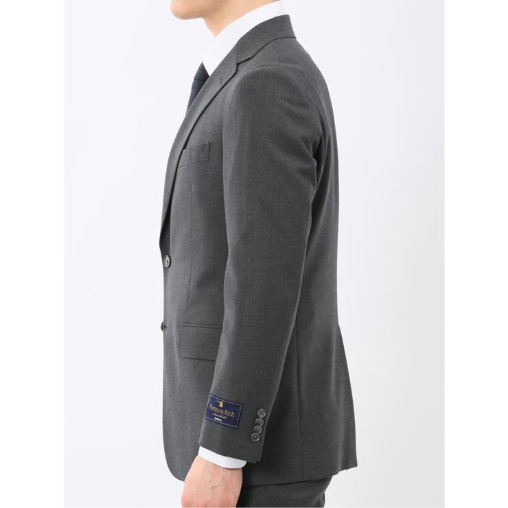 SUPER140'S レギュラーフィット 2ボタン 2ピース スーツ グレー | TAKA-Q MEN | 詳細画像6 