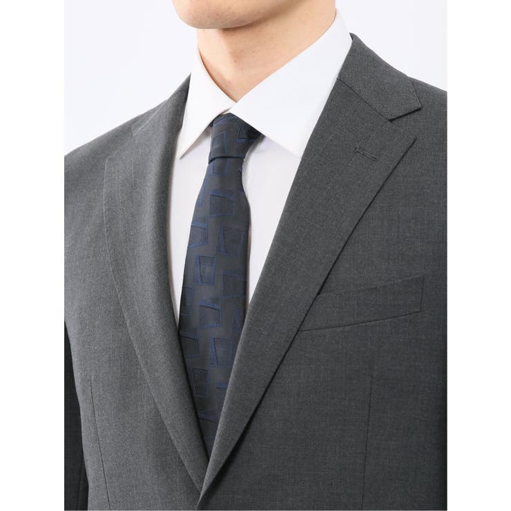 SUPER140'S レギュラーフィット 2ボタン 2ピース スーツ グレー | TAKA-Q MEN | 詳細画像8 