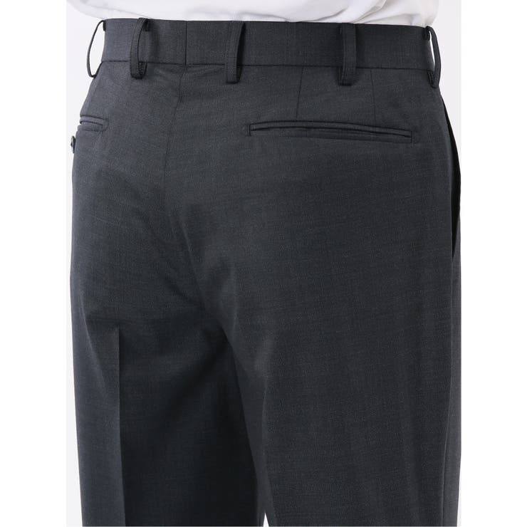 光沢ウール混 スリムフィット 2ボタン3ピーススーツ メランジ紺 | TAKA-Q MEN | 詳細画像15