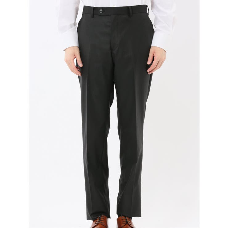 光沢ウール混 スリムフィット 2ボタン3ピーススーツ シャドーストライプ黒 | TAKA-Q MEN | 詳細画像13 