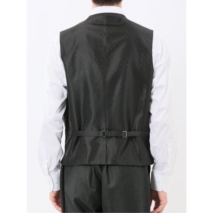 光沢ウール混 レギュラーフィット 2ボタン3ピーススーツ メランジグレー | TAKA-Q MEN | 詳細画像11 