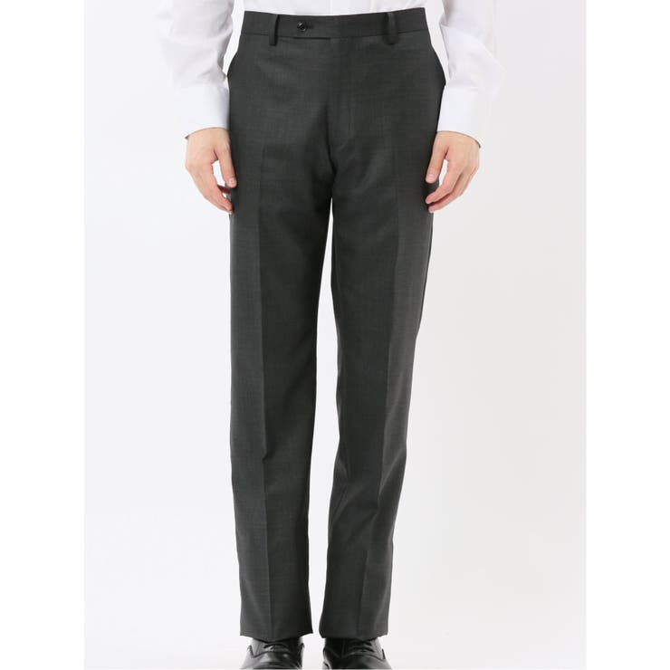 光沢ウール混 レギュラーフィット 2ボタン3ピーススーツ メランジグレー | TAKA-Q MEN | 詳細画像12 