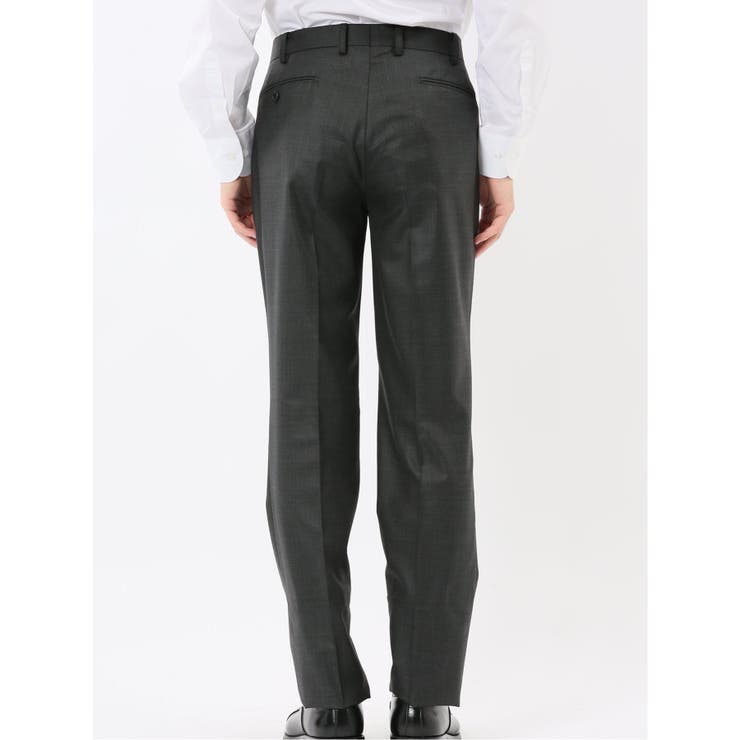 光沢ウール混 レギュラーフィット 2ボタン3ピーススーツ メランジグレー | TAKA-Q MEN | 詳細画像13 