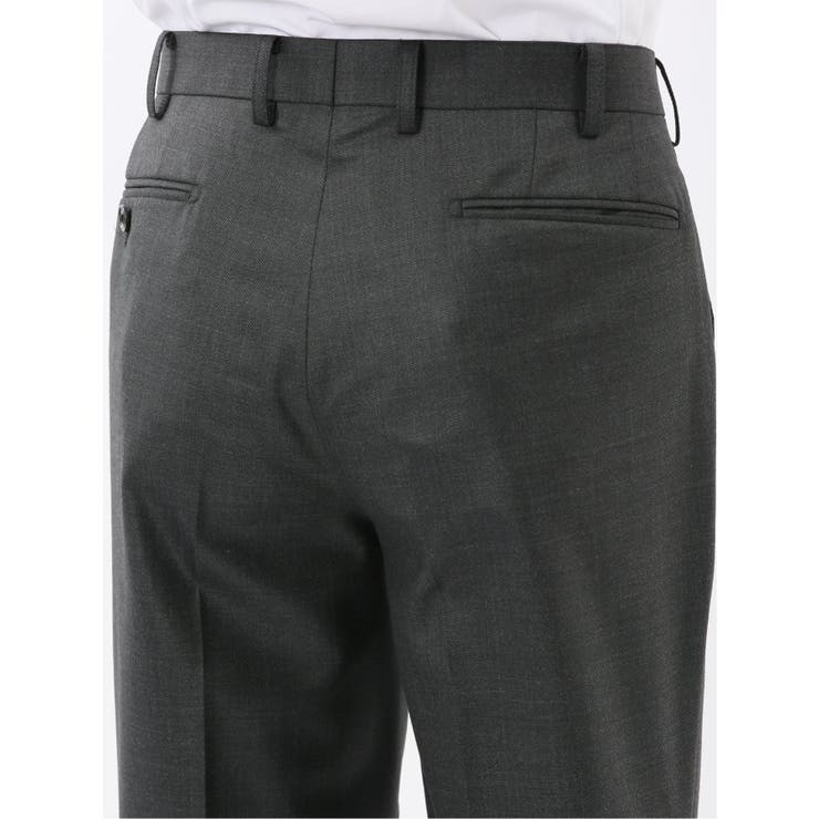 光沢ウール混 レギュラーフィット 2ボタン3ピーススーツ メランジグレー | TAKA-Q MEN | 詳細画像15 