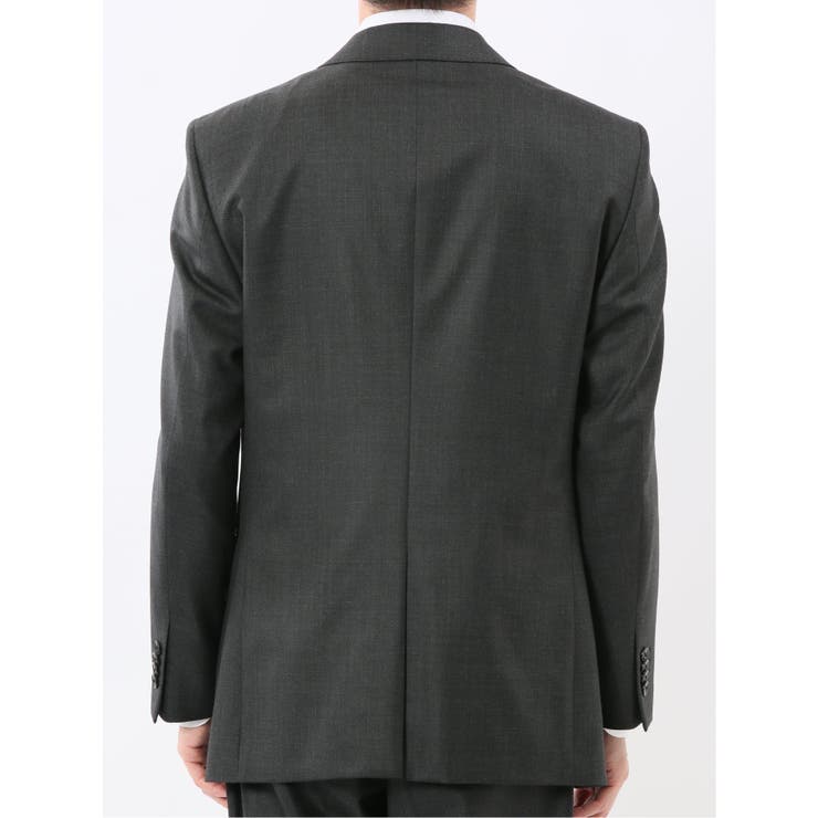 光沢ウール混 レギュラーフィット 2ボタン3ピーススーツ メランジグレー | TAKA-Q MEN | 詳細画像6 
