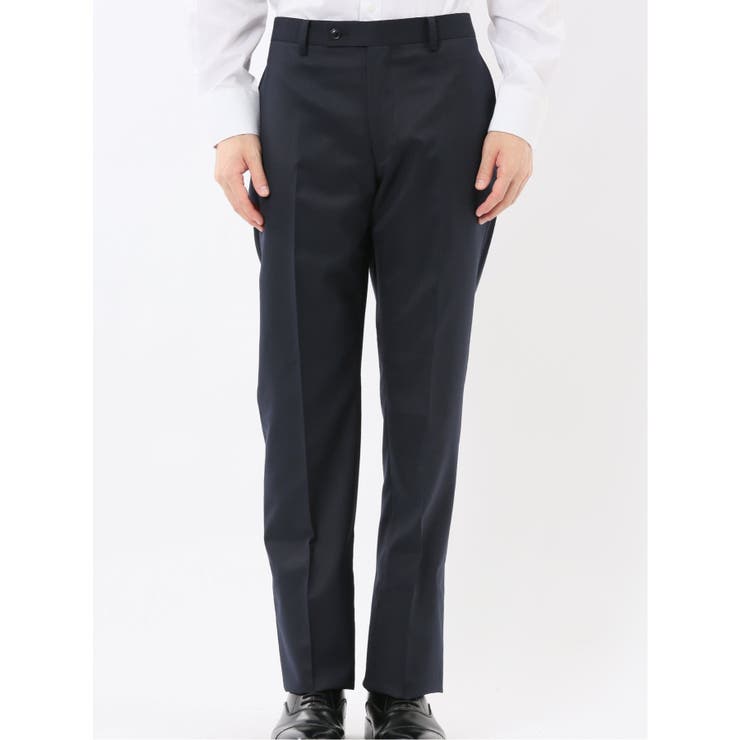 光沢ウール混 レギュラーフィット 2ボタン3ピーススーツ ツイル紺 | TAKA-Q MEN | 詳細画像12 