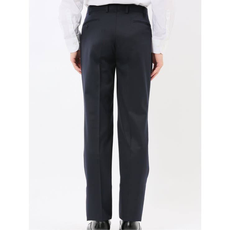 光沢ウール混 レギュラーフィット 2ボタン3ピーススーツ ツイル紺 | TAKA-Q MEN | 詳細画像13 