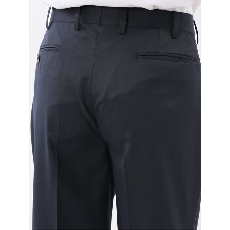 光沢ウール混 レギュラーフィット 2ボタン3ピーススーツ ツイル紺 | TAKA-Q MEN | 詳細画像15 