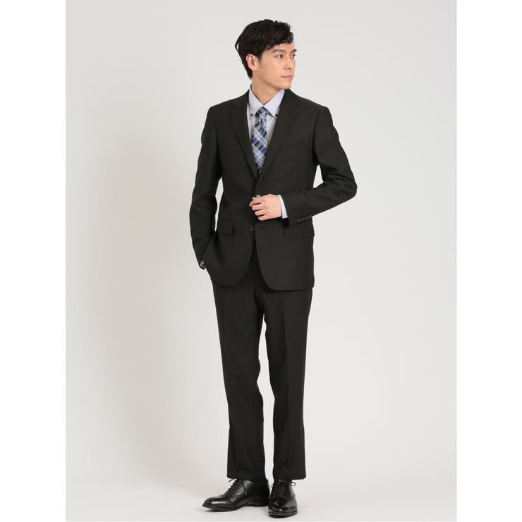 05黒 | ストレッチウォッシャブル スリムフィット 2ボタン2ピース | TAKA-Q MEN