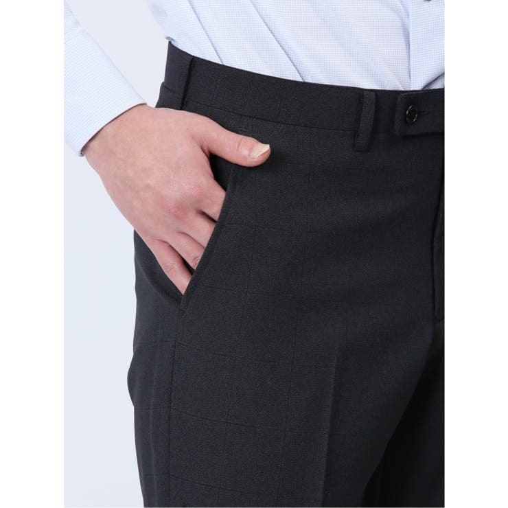 ストレッチウォッシャブル スリムフィット 2ボタン2ピーススーツ チェック紺 | TAKA-Q MEN | 詳細画像12 