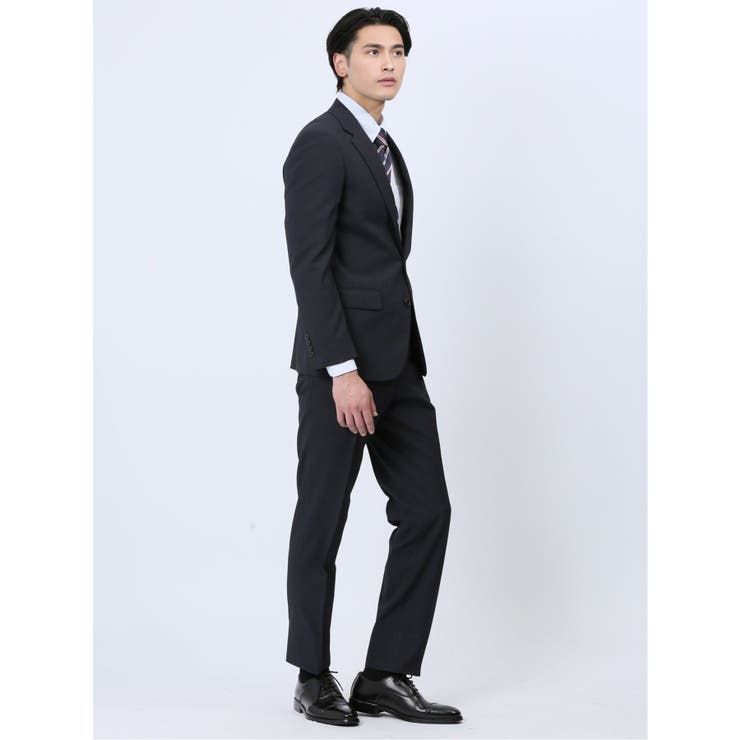 ストレッチウォッシャブル スリムフィット 2ボタン2ピーススーツ チェック紺 | TAKA-Q MEN | 詳細画像3 