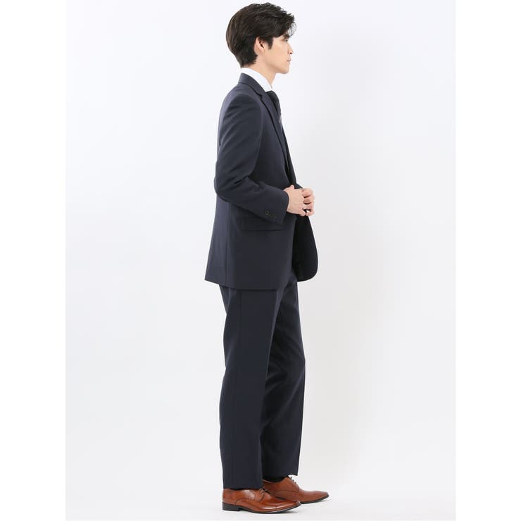 ストレッチウォッシャブル スリムフィット 2ボタン2ピーススーツ チェック紺 | TAKA-Q MEN | 詳細画像4 