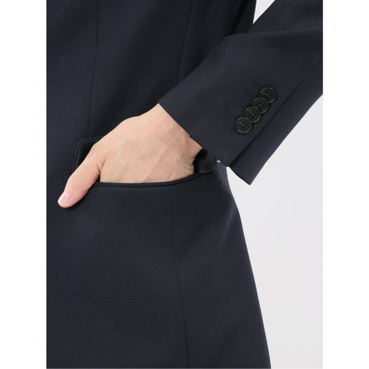 ストレッチウォッシャブル スリムフィット 2ボタン2ピーススーツ チェック紺 | TAKA-Q MEN | 詳細画像9 