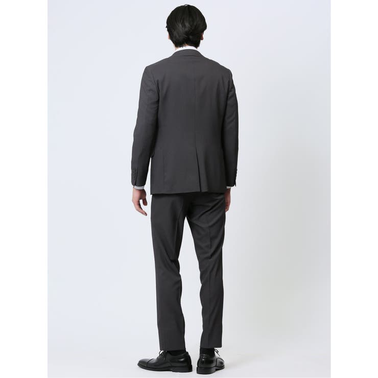 ストレッチウォッシャブル スリムフィット 2ボタン2ピーススーツ 組織グレー | TAKA-Q MEN | 詳細画像3 