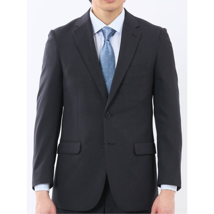 ストレッチウォッシャブル スリムフィット 2ボタン2ピーススーツ 組織黒 | TAKA-Q MEN | 詳細画像5 