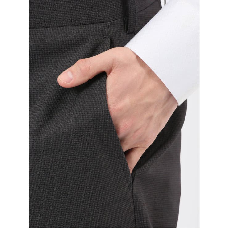 ストレッチウォッシャブル スリムフィット 2ボタン2ピーススーツ 千鳥黒 | TAKA-Q MEN | 詳細画像15 