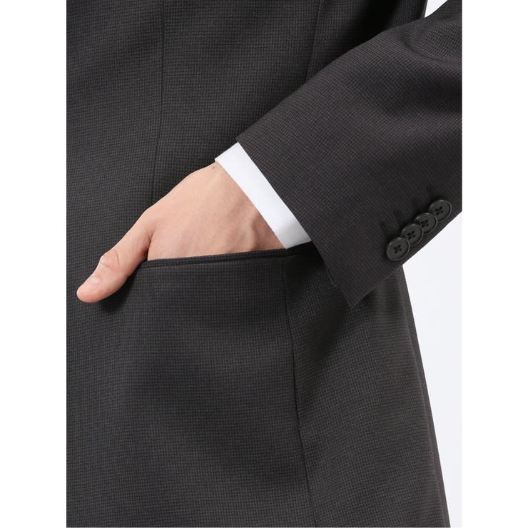 ストレッチウォッシャブル スリムフィット 2ボタン2ピーススーツ 千鳥黒 | TAKA-Q MEN | 詳細画像9 