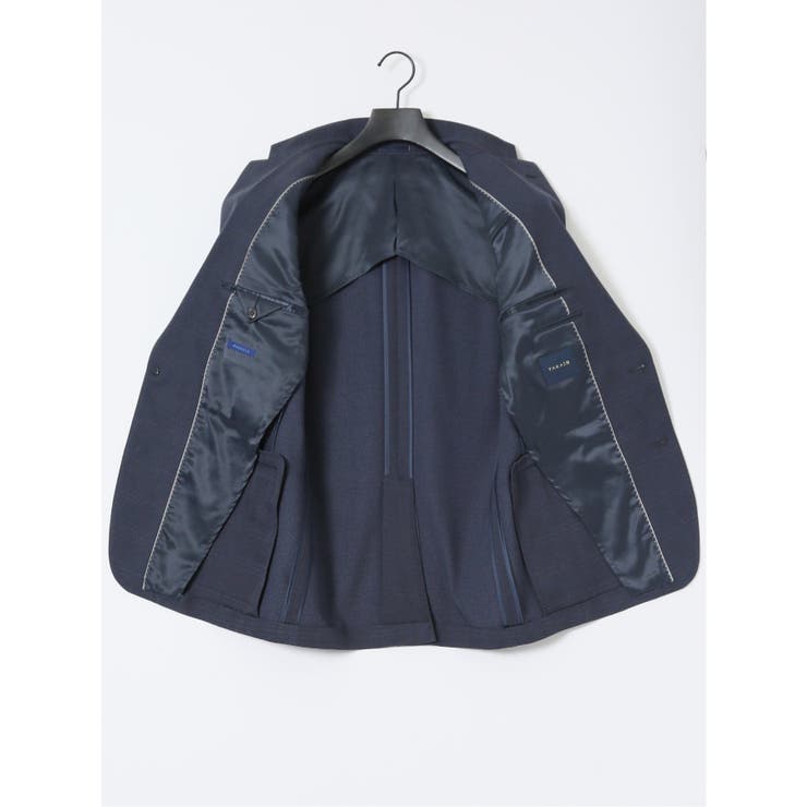 Woolen Tec On スリムフィット 2ボタン2ピーススーツ チェック紺 | TAKA-Q MEN | 詳細画像10 