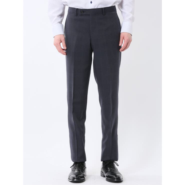 Woolen Tec On スリムフィット 2ボタン2ピーススーツ チェック紺 | TAKA-Q MEN | 詳細画像11 