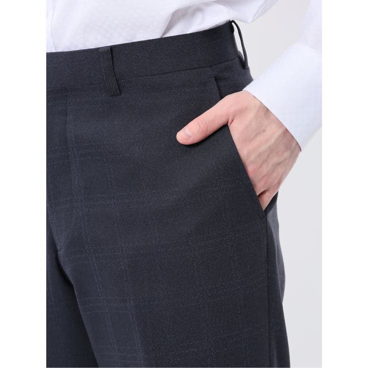 Woolen Tec On スリムフィット 2ボタン2ピーススーツ チェック紺 | TAKA-Q MEN | 詳細画像13 