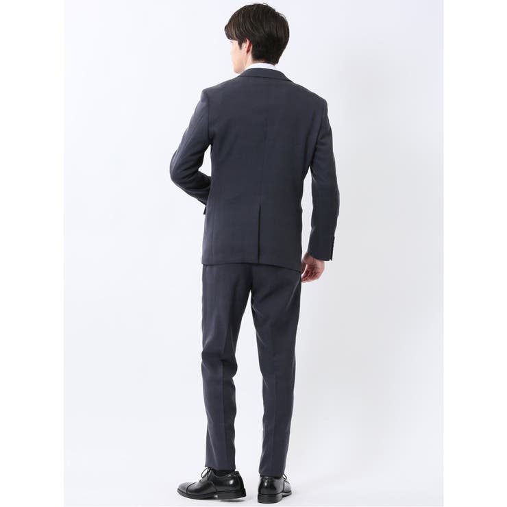 Woolen Tec On スリムフィット 2ボタン2ピーススーツ チェック紺 | TAKA-Q MEN | 詳細画像3 
