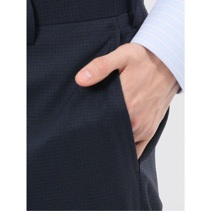 ストレッチウォッシャブル スリムフィット 2ボタン2ピーススーツ 組織紺 | TAKA-Q MEN | 詳細画像14 