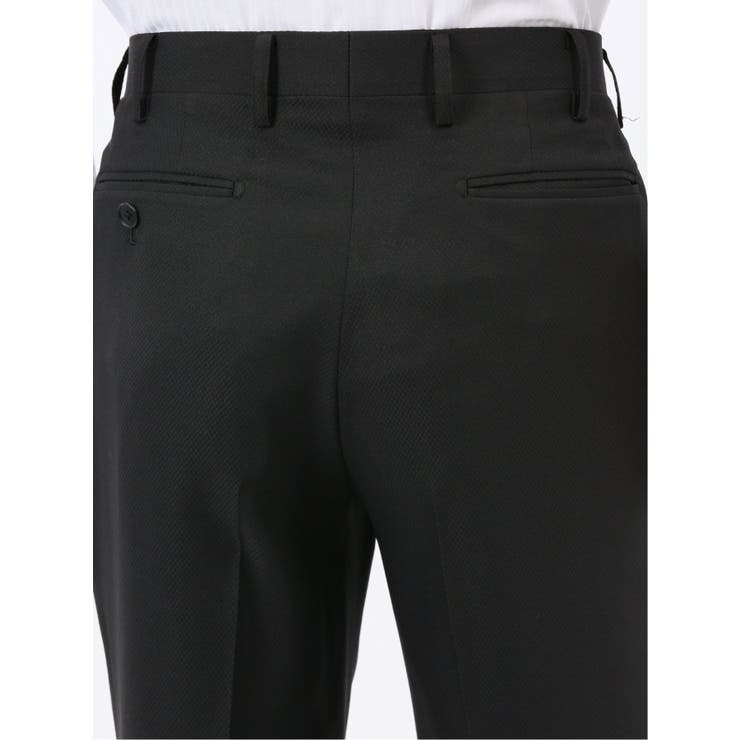 ストレッチウォッシャブル スリムフィット 2ボタン2ピーススーツ 組織黒 | TAKA-Q MEN | 詳細画像15 