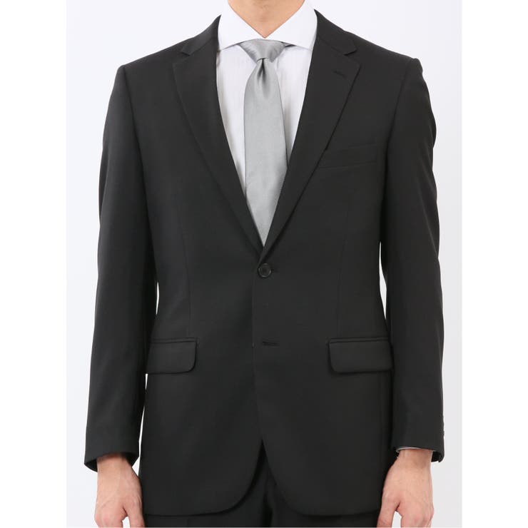 ストレッチウォッシャブル スリムフィット 2ボタン2ピーススーツ 組織黒 | TAKA-Q MEN | 詳細画像5 