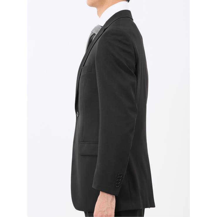 ストレッチウォッシャブル スリムフィット 2ボタン2ピーススーツ 組織黒 | TAKA-Q MEN | 詳細画像6 