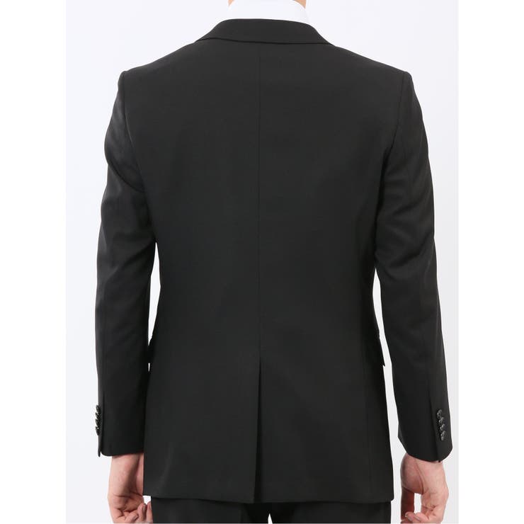 ストレッチウォッシャブル スリムフィット 2ボタン2ピーススーツ 組織黒 | TAKA-Q MEN | 詳細画像7 