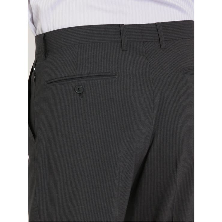 軽量ストレッチ レギュラーフィット 2ボタン2ピーススーツ ストライプ黒 | TAKA-Q MEN | 詳細画像13 