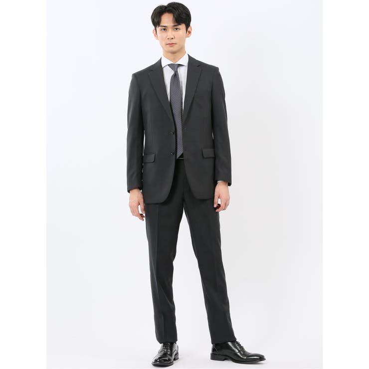 05黒 | ストレッチウォッシャブル スリムフィット 2ボタン2ピーススーツ | TAKA-Q MEN
