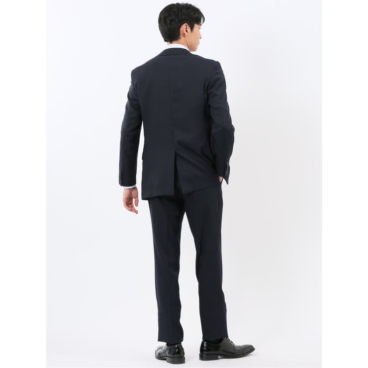 ストレッチウォッシャブル スリムフィット 2ボタン2ピーススーツ 組織紺 | TAKA-Q MEN | 詳細画像3 