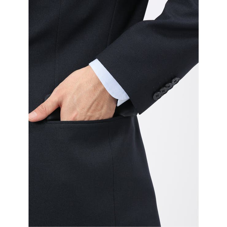 ストレッチウォッシャブル スリムフィット 2ボタン2ピーススーツ 組織紺 | TAKA-Q MEN | 詳細画像9 