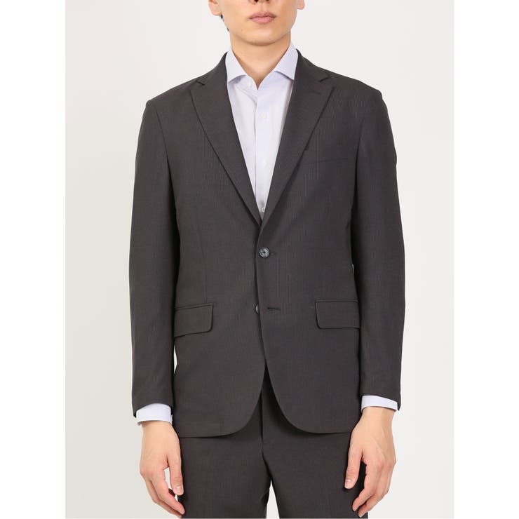 軽量ストレッチ レギュラーフィット 2ボタン2ピーススーツ ストライプグレー | TAKA-Q MEN | 詳細画像5 