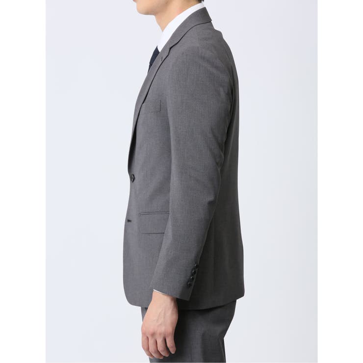 ストレッチウォッシャブル スリムフィット 2ボタン2ピーススーツ 無地グレー | TAKA-Q MEN | 詳細画像5 