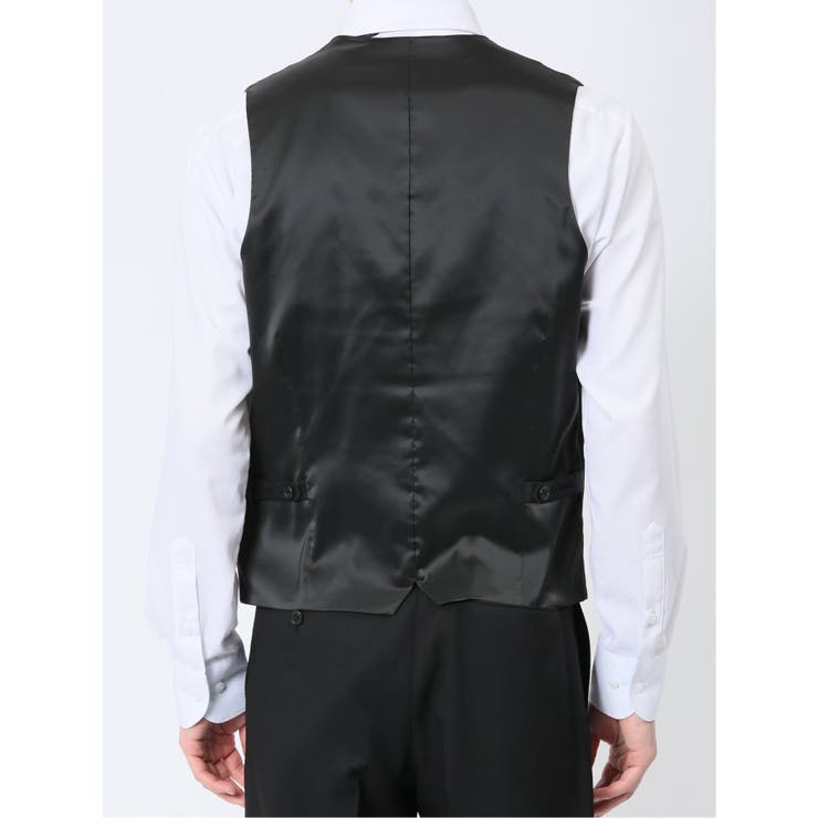 ストレッチウォッシャブル スリムフィット 2ボタン3ピーススーツ 組織黒 | TAKA-Q MEN | 詳細画像10 